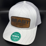 Beast White Leather Patch Hat